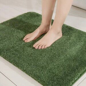 NEW! Luxury minimalist green Extra Thick Bath Rugs for Bathroom - Anti-Slip Bath